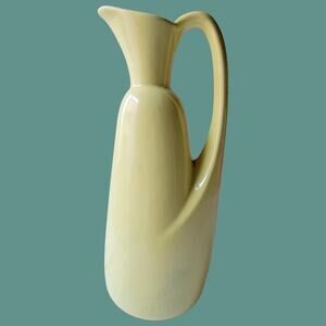 Vintage 1950s Pale Chartreuse Ewer Style Vase